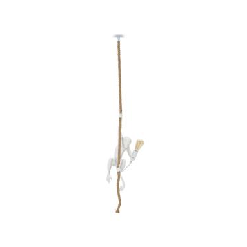 Lampadario monkey bianco cm 27x32x145