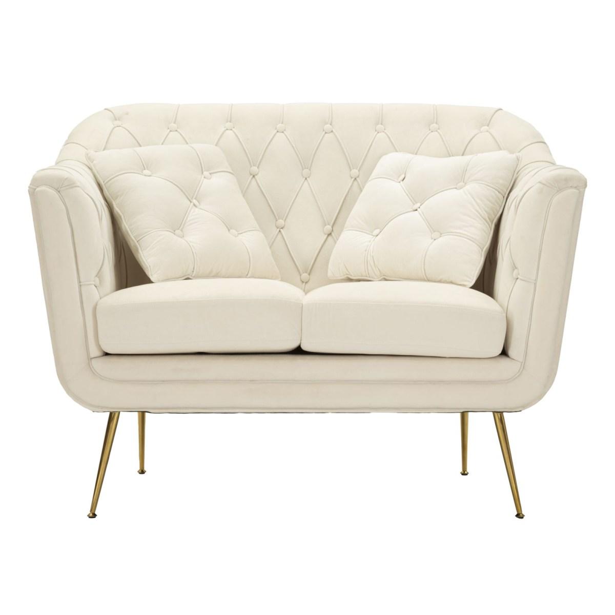 Divanetto budapest crema c/cuscini cm 130x83x91