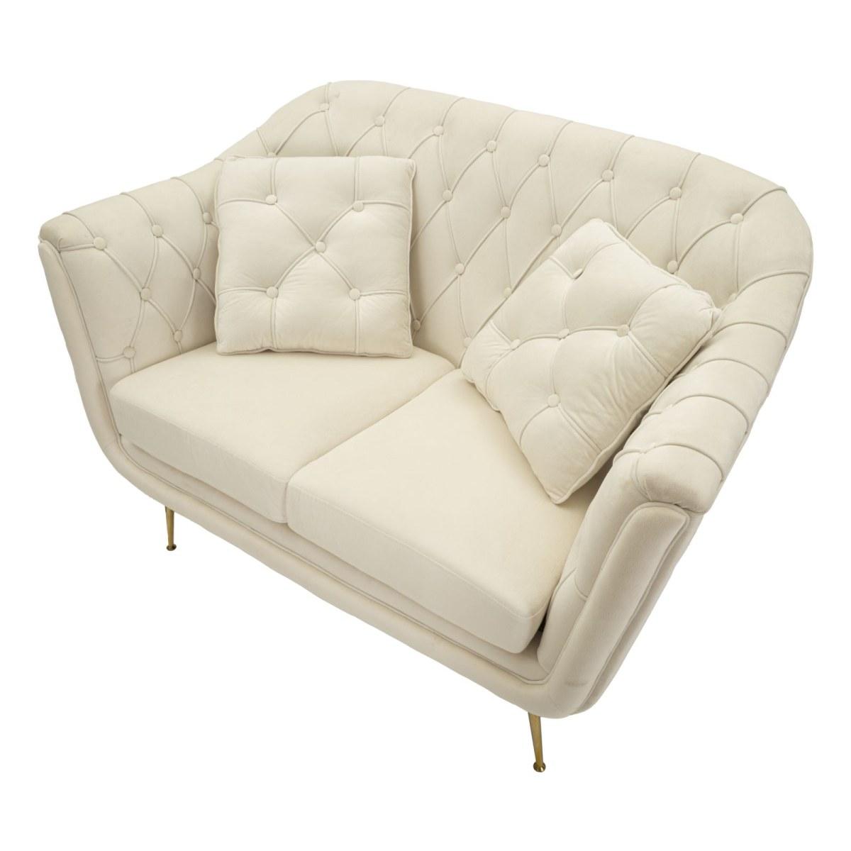 Divanetto budapest crema c/cuscini cm 130x83x91