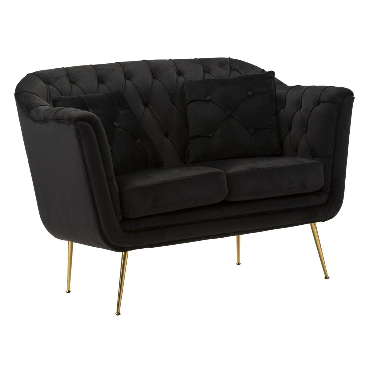 Divanetto budapest nero c/cuscini cm 130x83x91