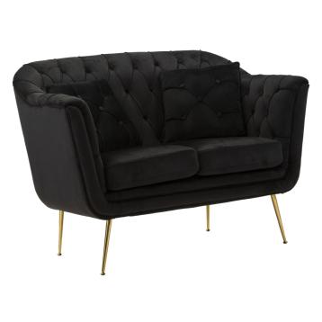 Divanetto budapest nero c/cuscini cm 130x83x91