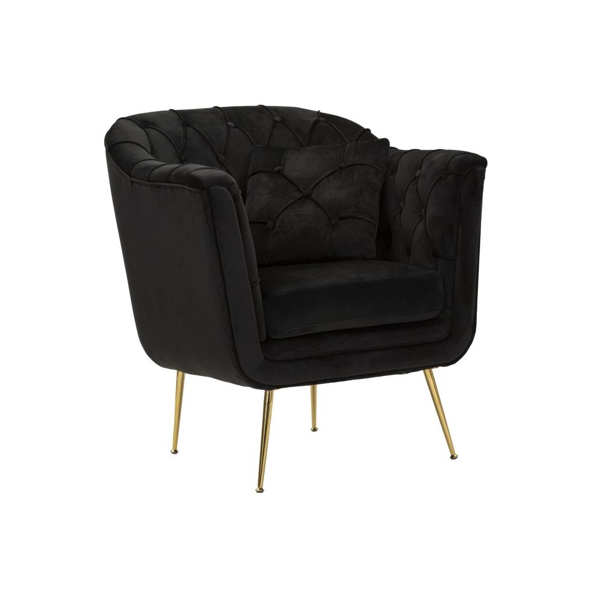 Poltrona budapest nera c/cuscino cm 88x83x91