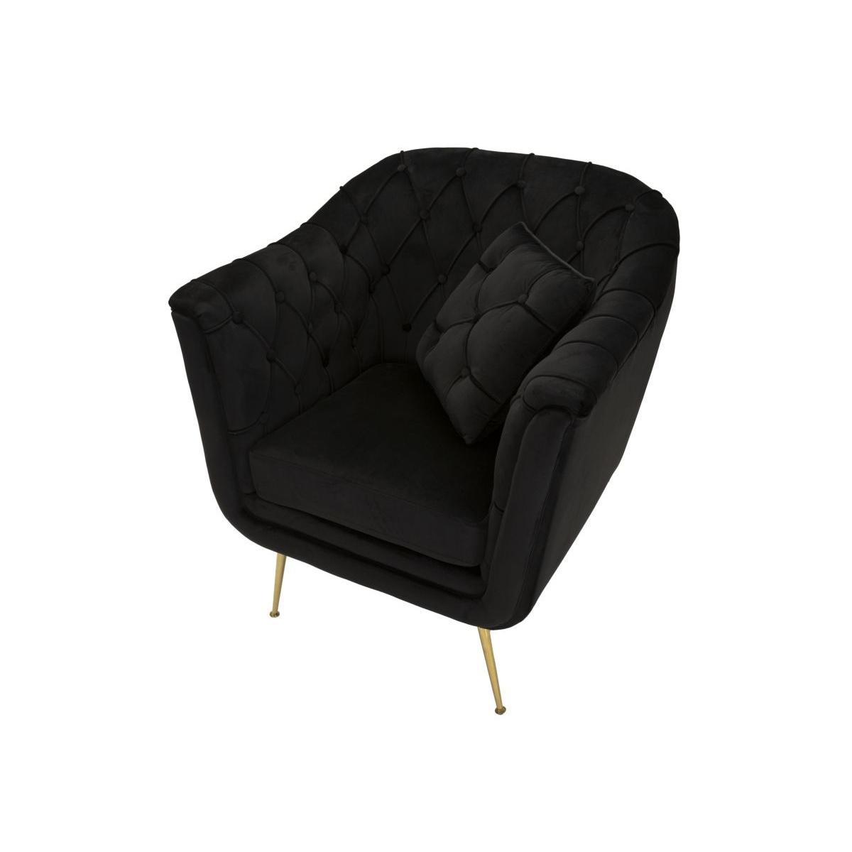 Poltrona budapest nera c/cuscino cm 88x83x91