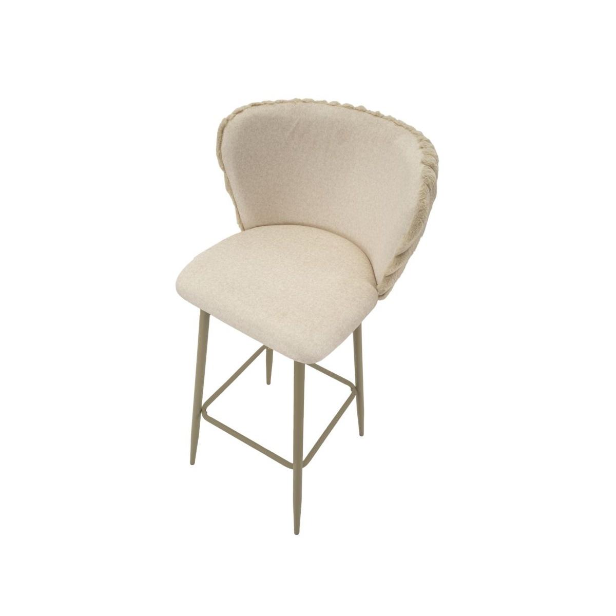 Sgabello bar alaska -b- crema set 2 pz cm 55x58x106 (altezza seduta cm 77)