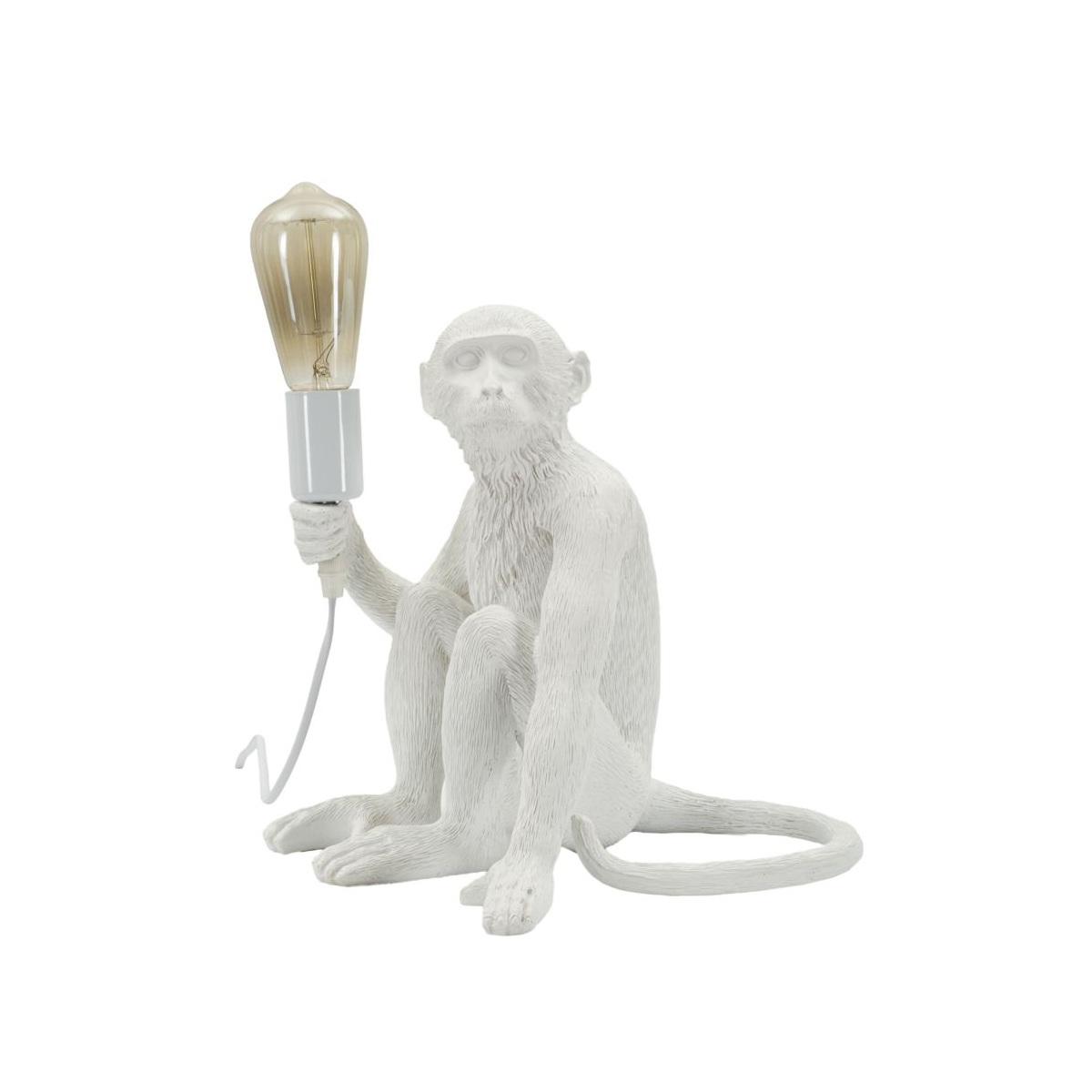 Lampada da tavolo monkey seduta bianca cm 33x33x32