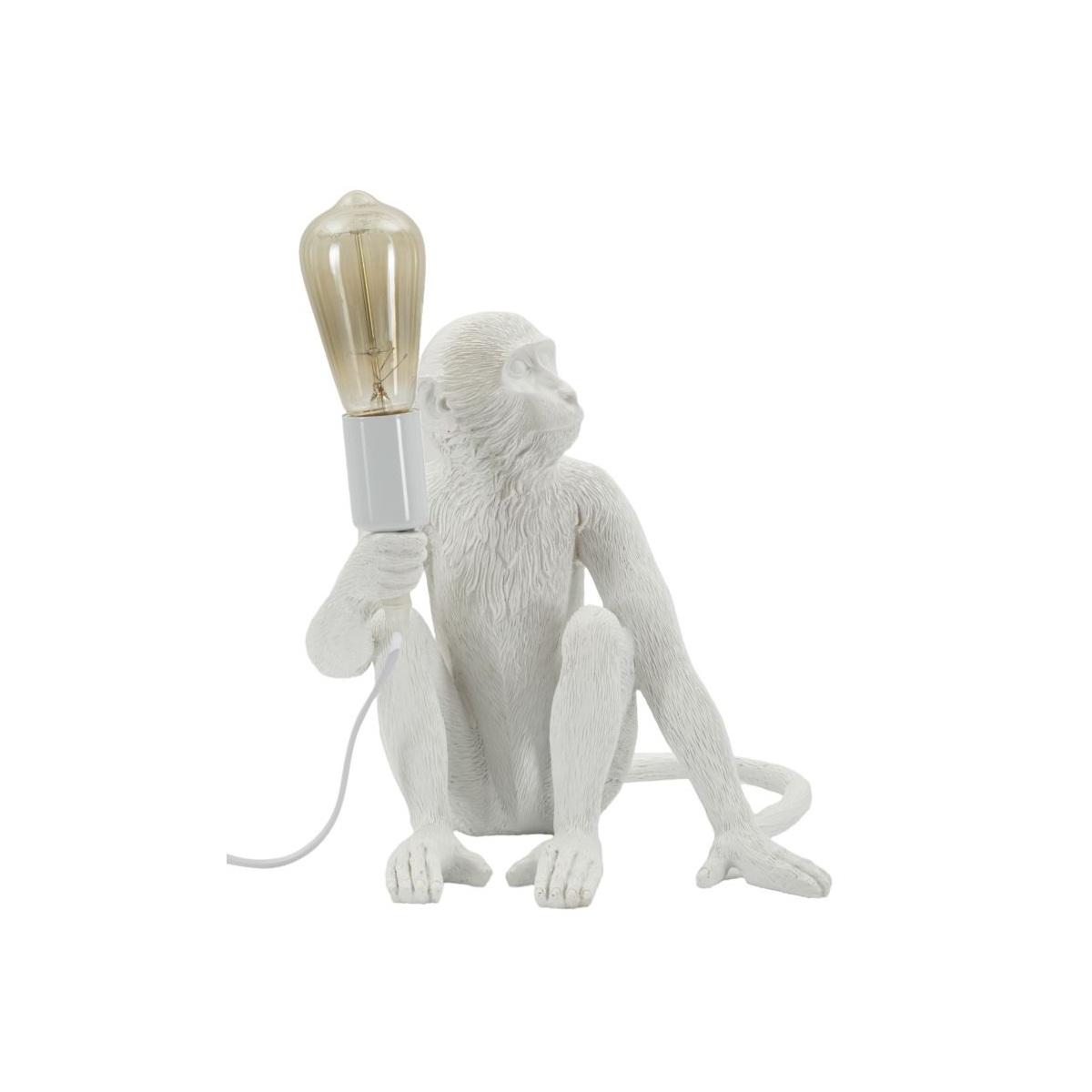 Lampada da tavolo monkey seduta bianca cm 33x33x32