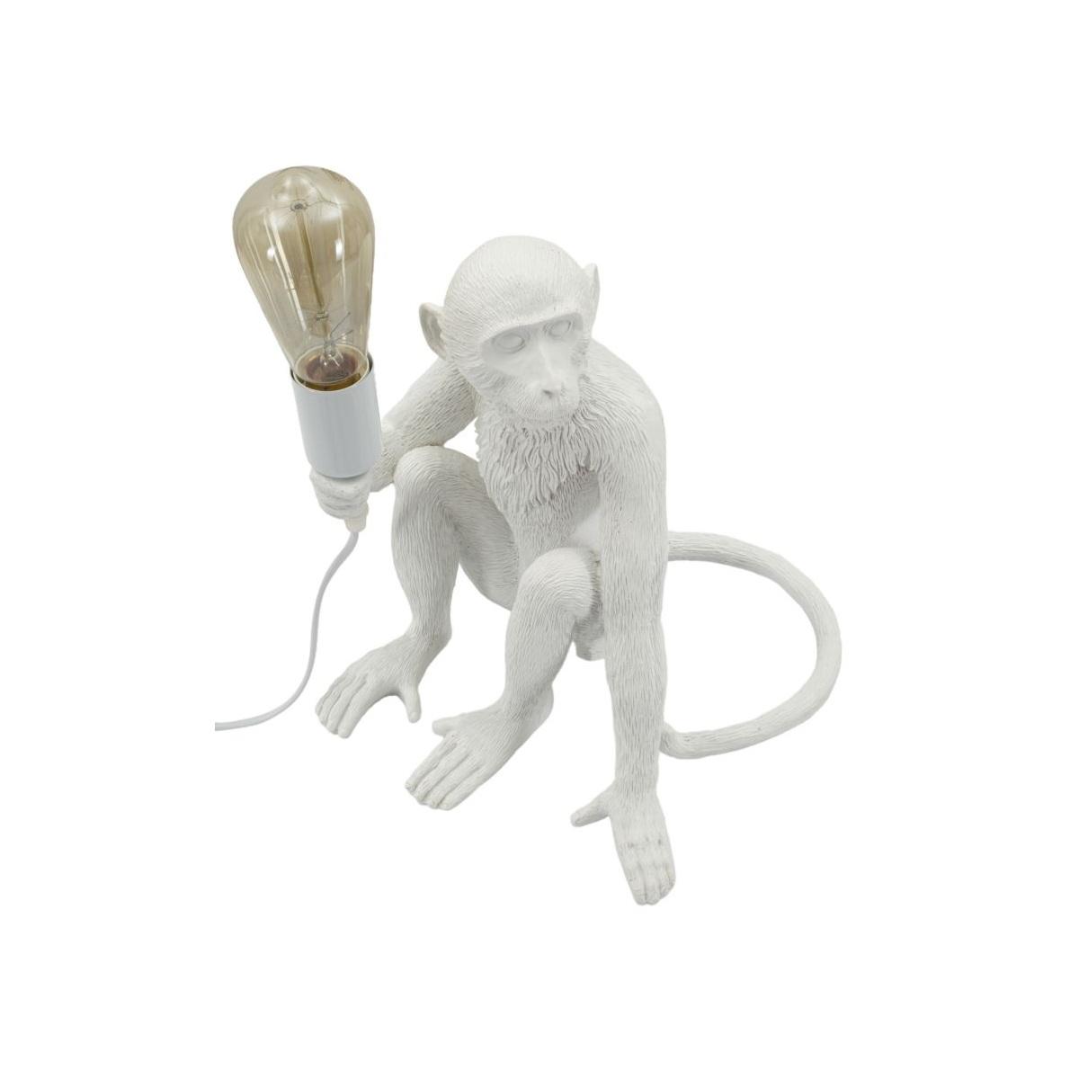 Lampada da tavolo monkey seduta bianca cm 33x33x32