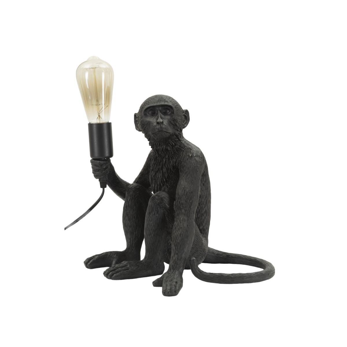 Lampada da tavolo monkey seduta nero cm 33x33x32