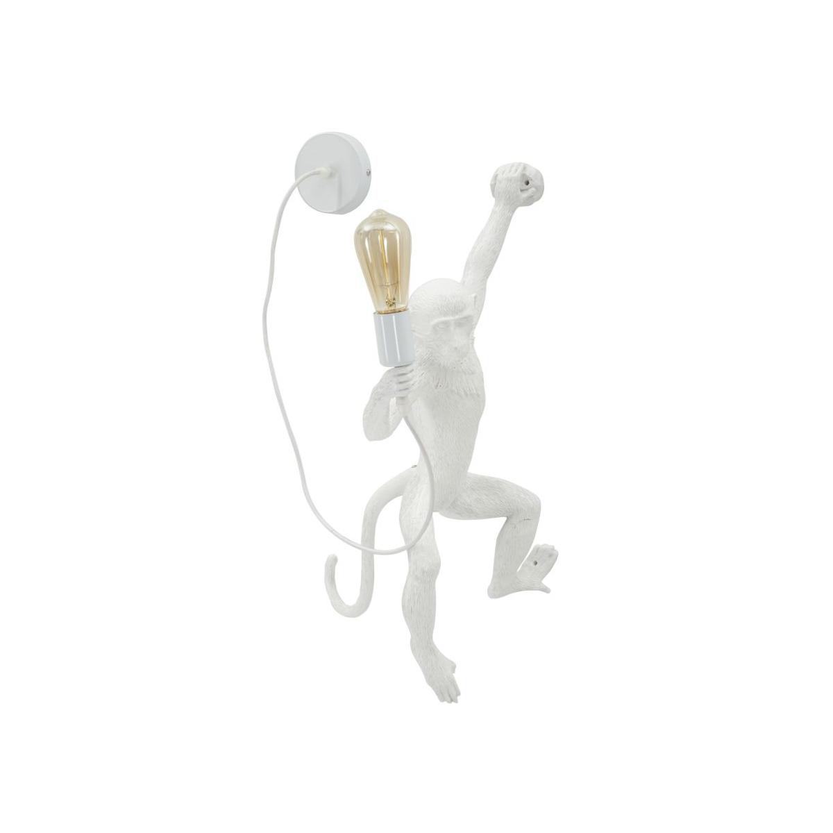 Lampada da muro monkey bianca cm 32x32x64