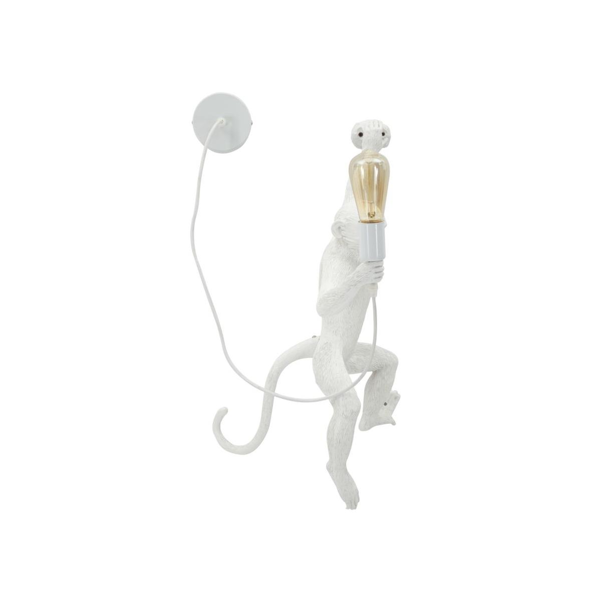 Lampada da muro monkey bianca cm 32x32x64