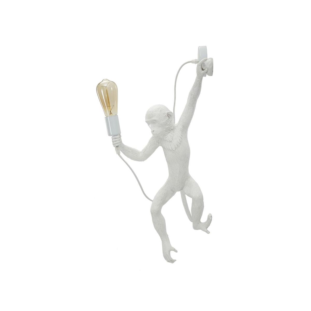 Lampada da muro monkey bianca cm 32x32x64