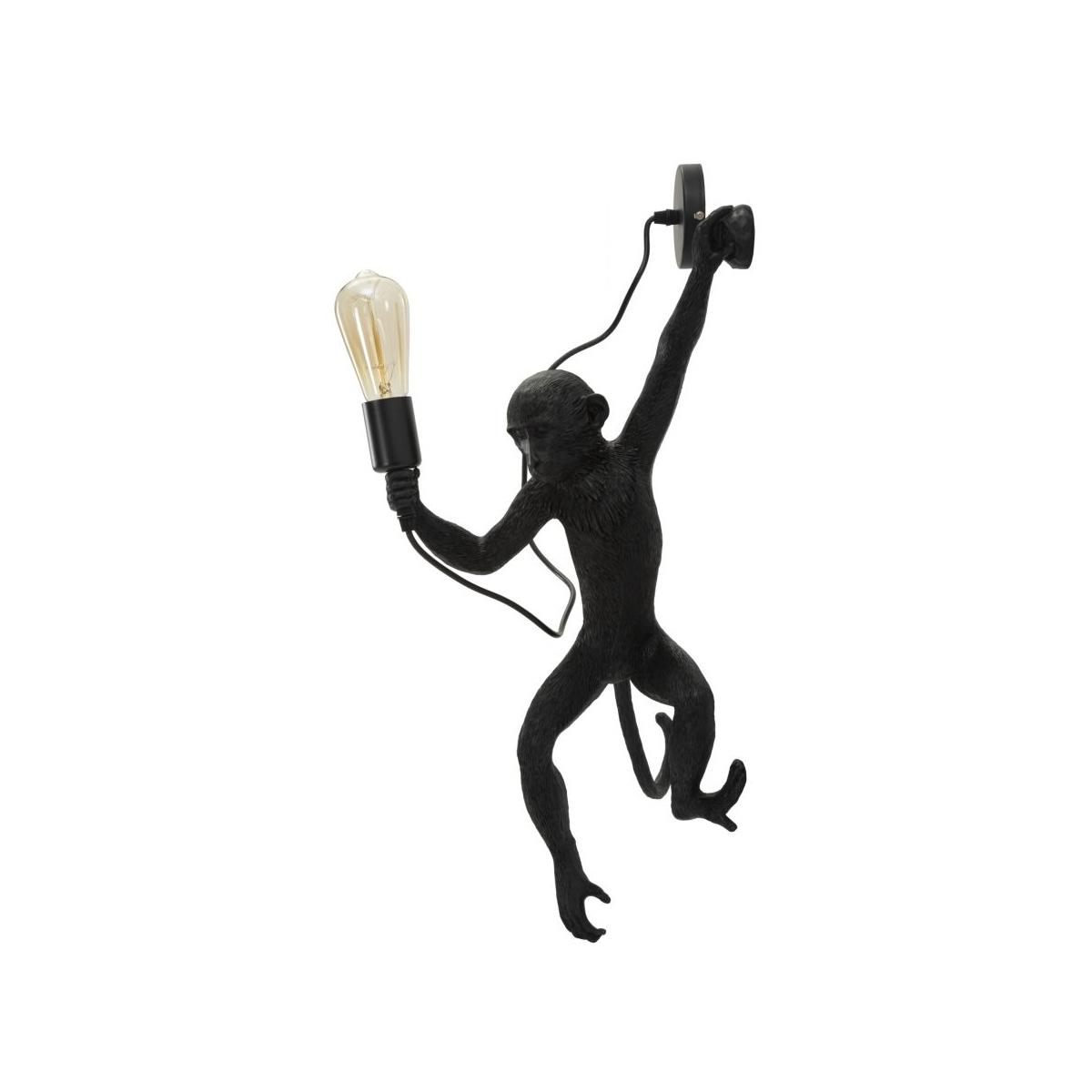 Lampada da muro monkey nera cm 32x32x64