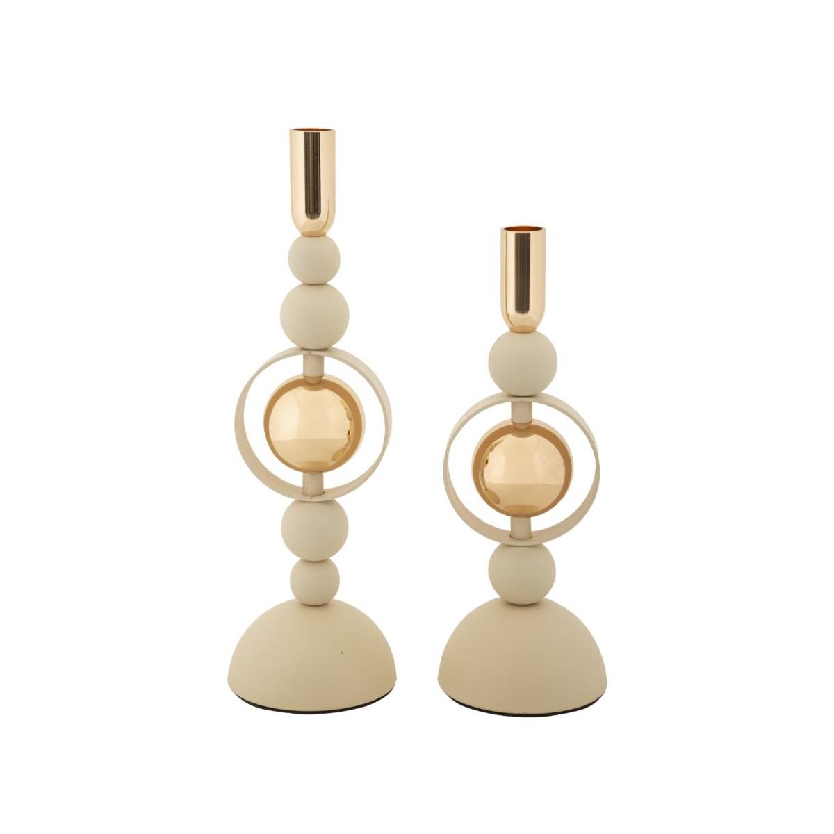 P/cand saturno crema set 2 pz cm Ø 10x27-10x33