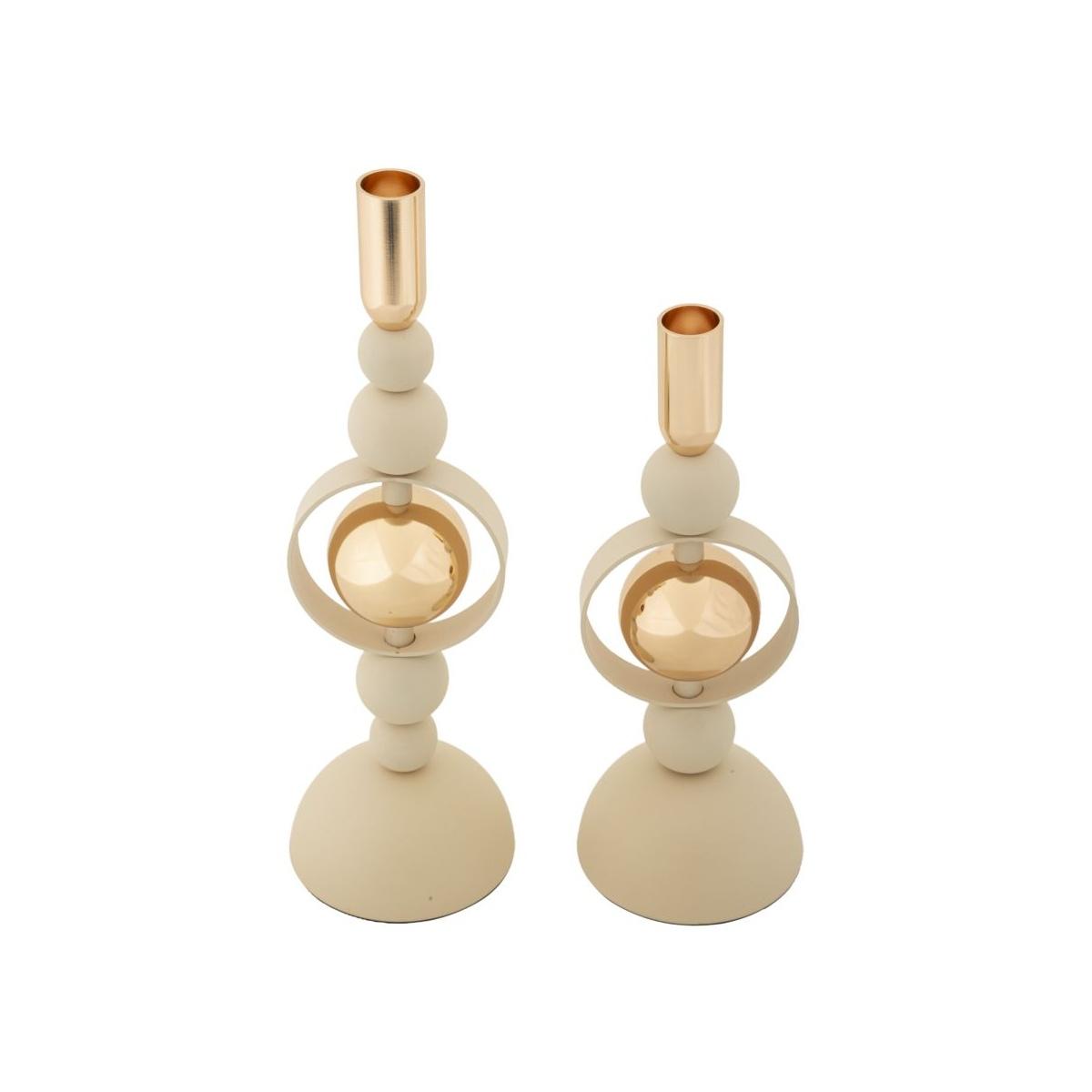P/cand saturno crema set 2 pz cm Ø 10x27-10x33
