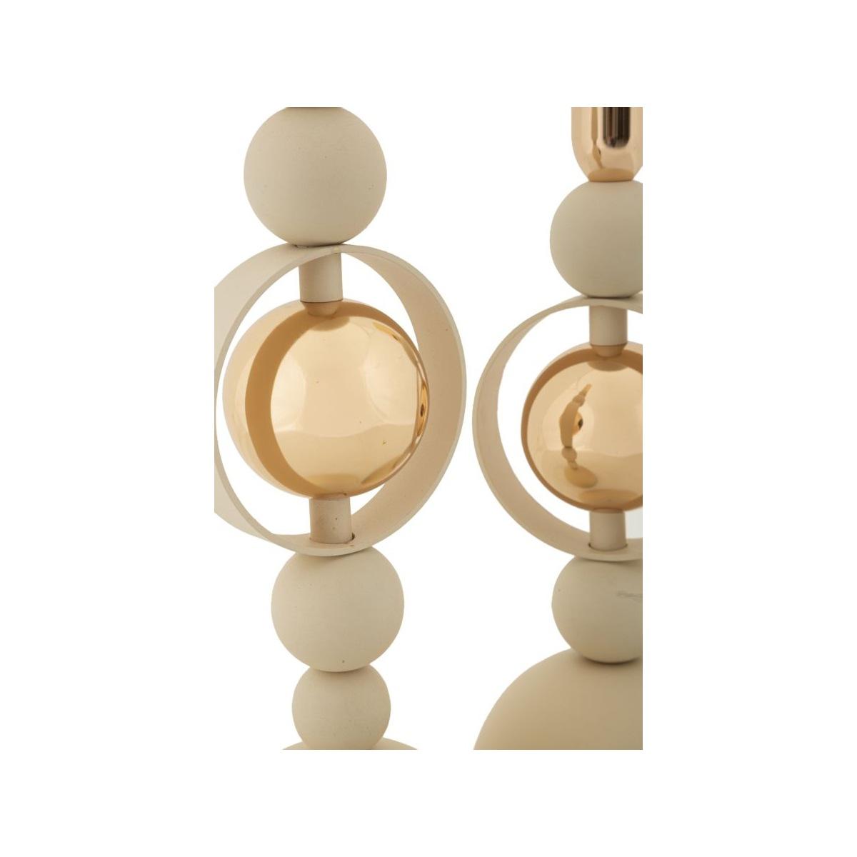 P/cand saturno crema set 2 pz cm Ø 10x27-10x33
