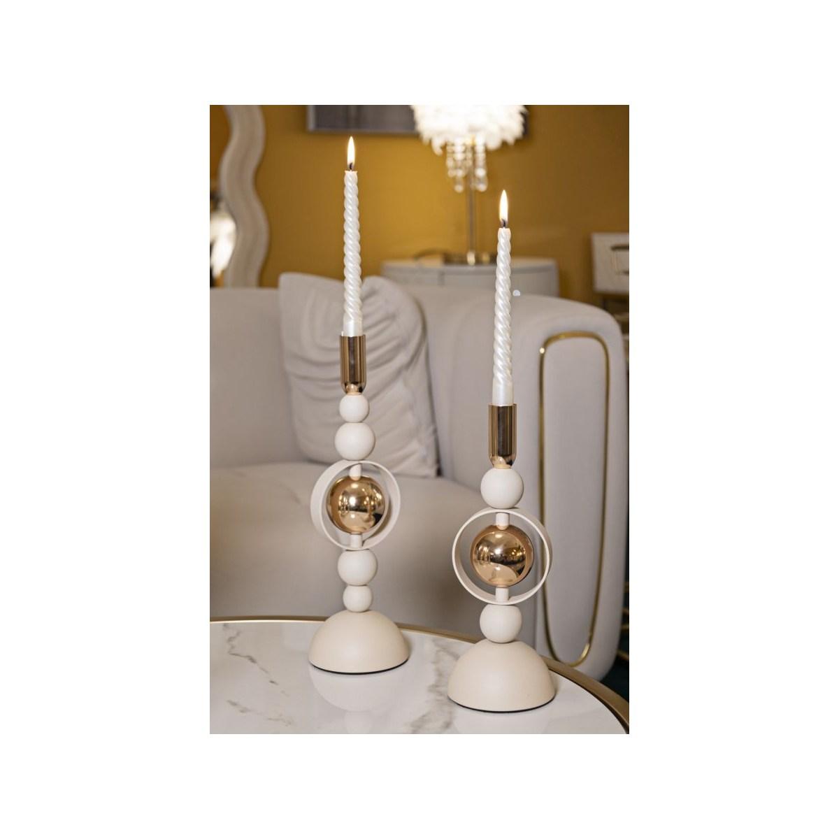 P/cand saturno crema set 2 pz cm Ø 10x27-10x33