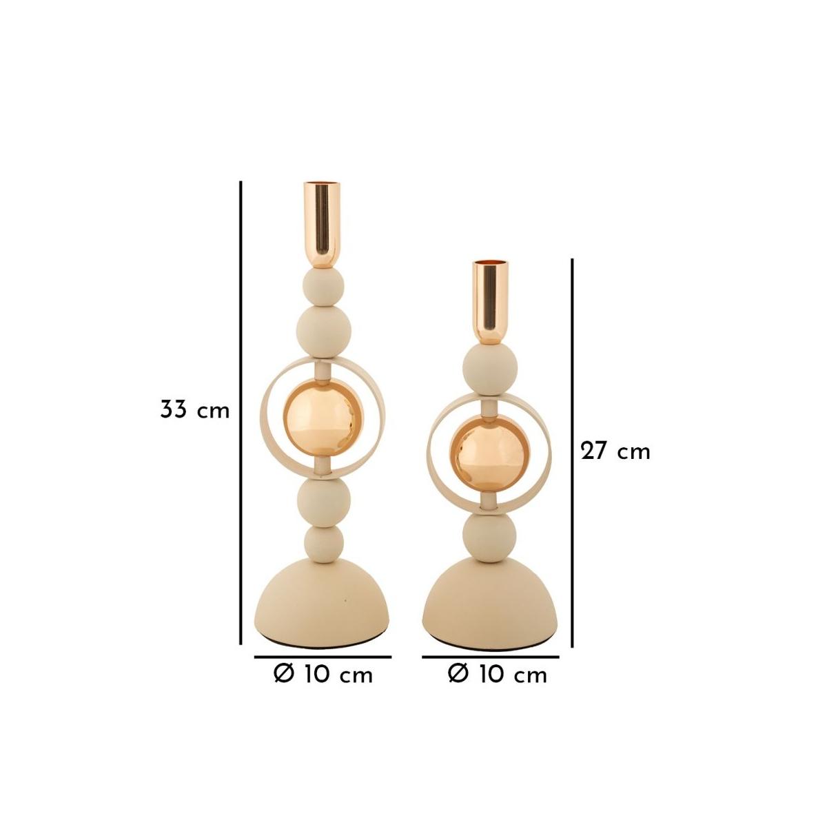 P/cand saturno crema set 2 pz cm Ø 10x27-10x33