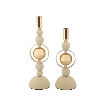 P/cand saturno crema set 2 pz cm Ø 10x27-10x33