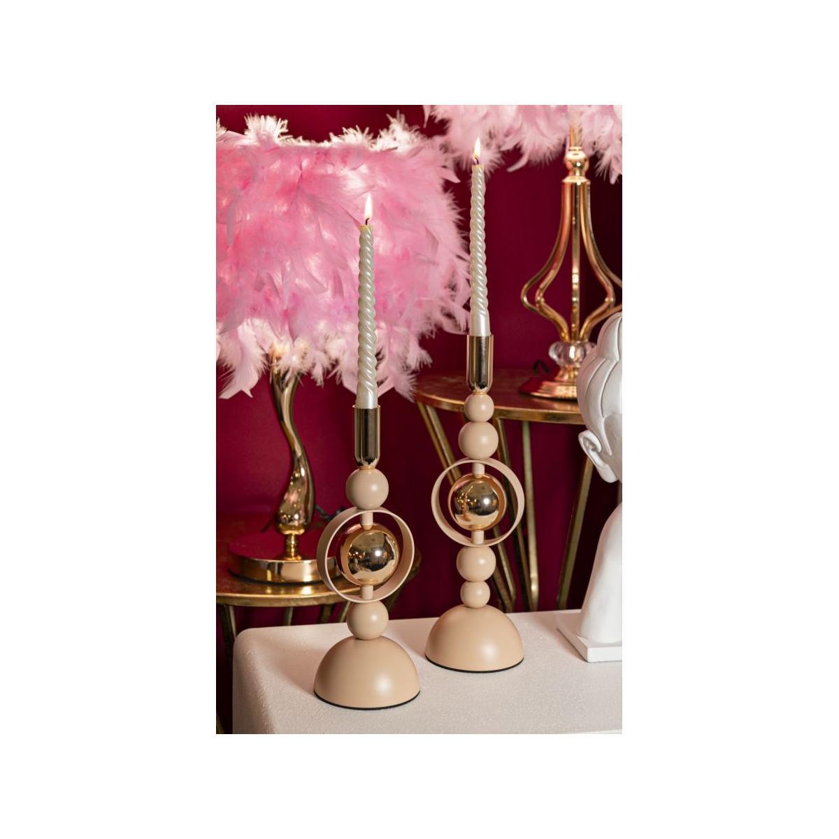 P/cand saturno rosa set 2 pz cm Ø 10x27-10x33