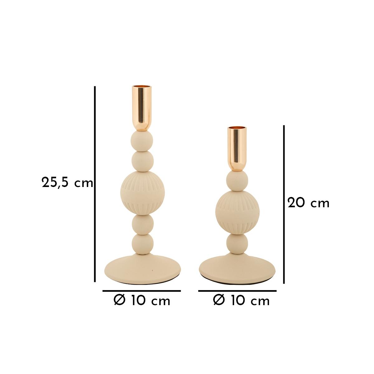 P/cand aster crema set 2 pz cm Ø 10x20-10x25,5