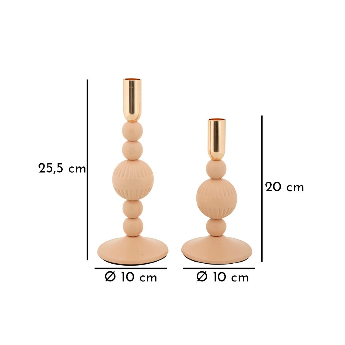 P/cand aster rosa set 2 pz cm Ø 10x20-10x25,5