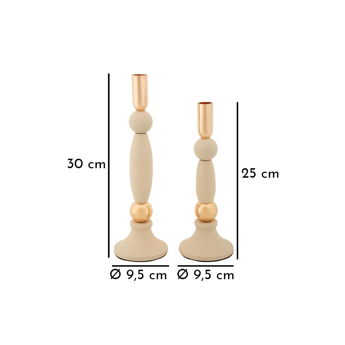 P/cand strek crema set 2 pz  cm Ø 9,5x25-9,5x30