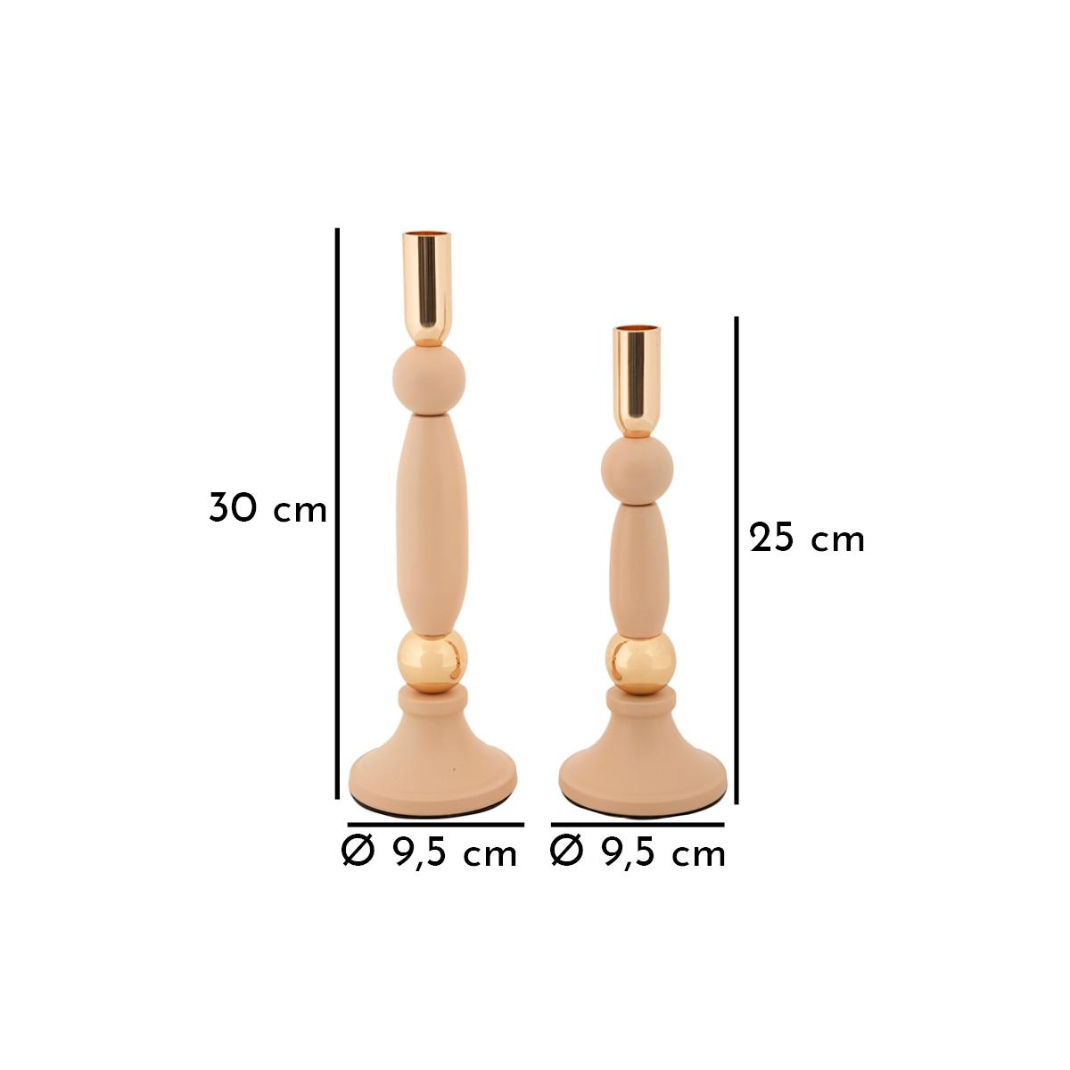 P/cand strek rosa set 2 pz  cm Ø 9,5x25-9,5x30