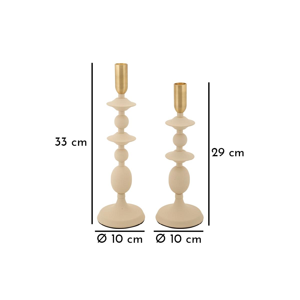 P/cand gemini crema set 2 pz cm Ø10x29-10x33