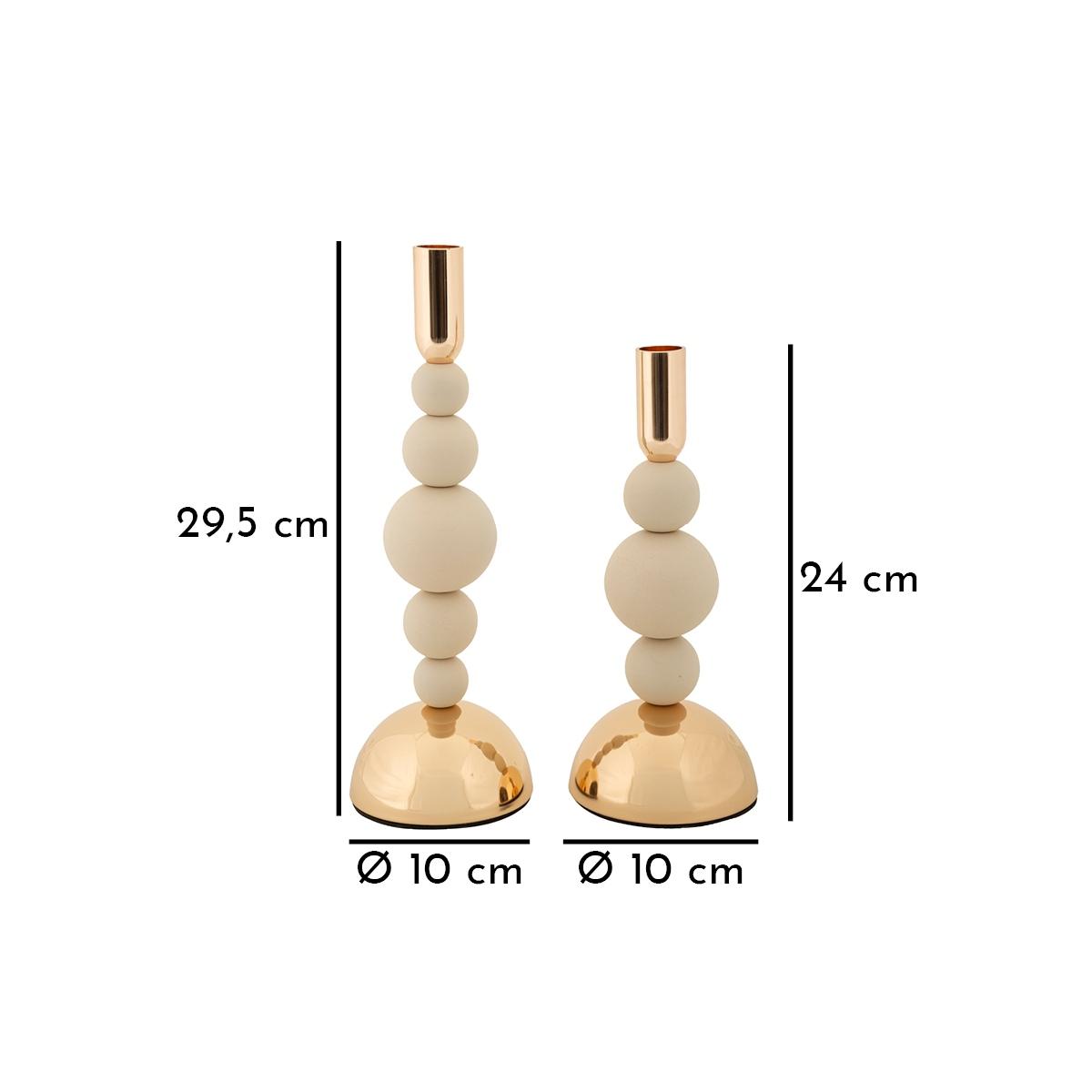 P/cand bolly crema set 2 pz cm Ø 10x24-10x29,5