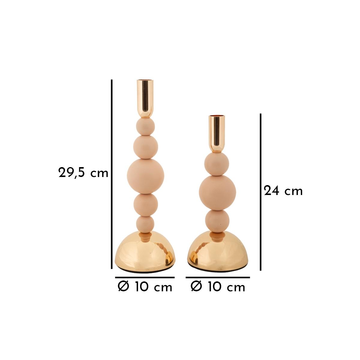 P/cand bolly rosa set 2 pz cm Ø 10x24-10x29,5