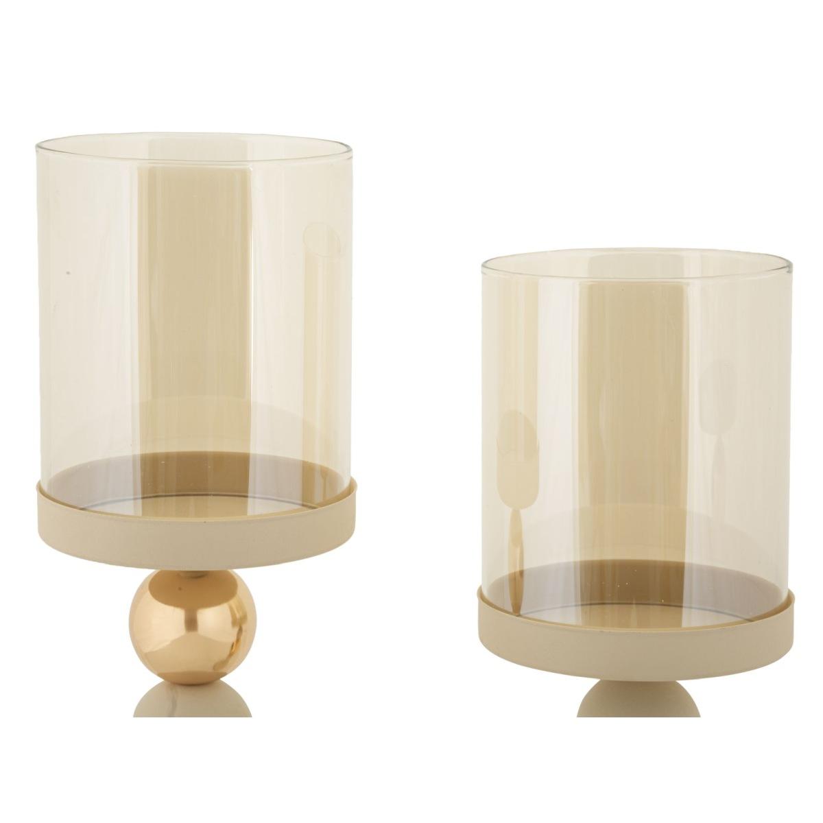 P/cand glassy crema set 2 pz cm Ø 10x32-10x36