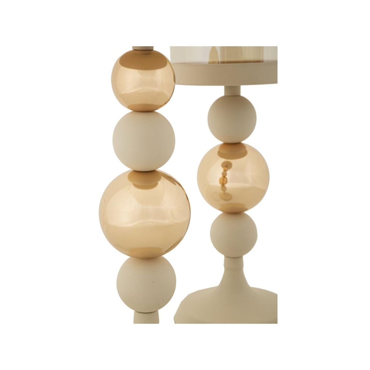 P/cand glassy crema set 2 pz cm Ø 10x32-10x36