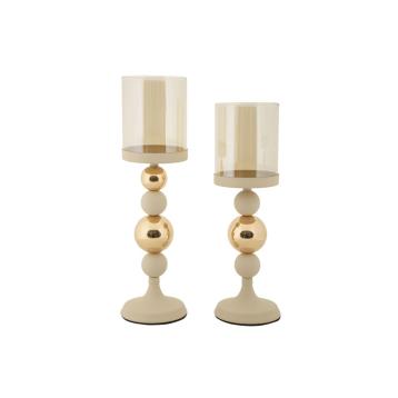 P/cand glassy crema set 2 pz cm Ø 10x32-10x36