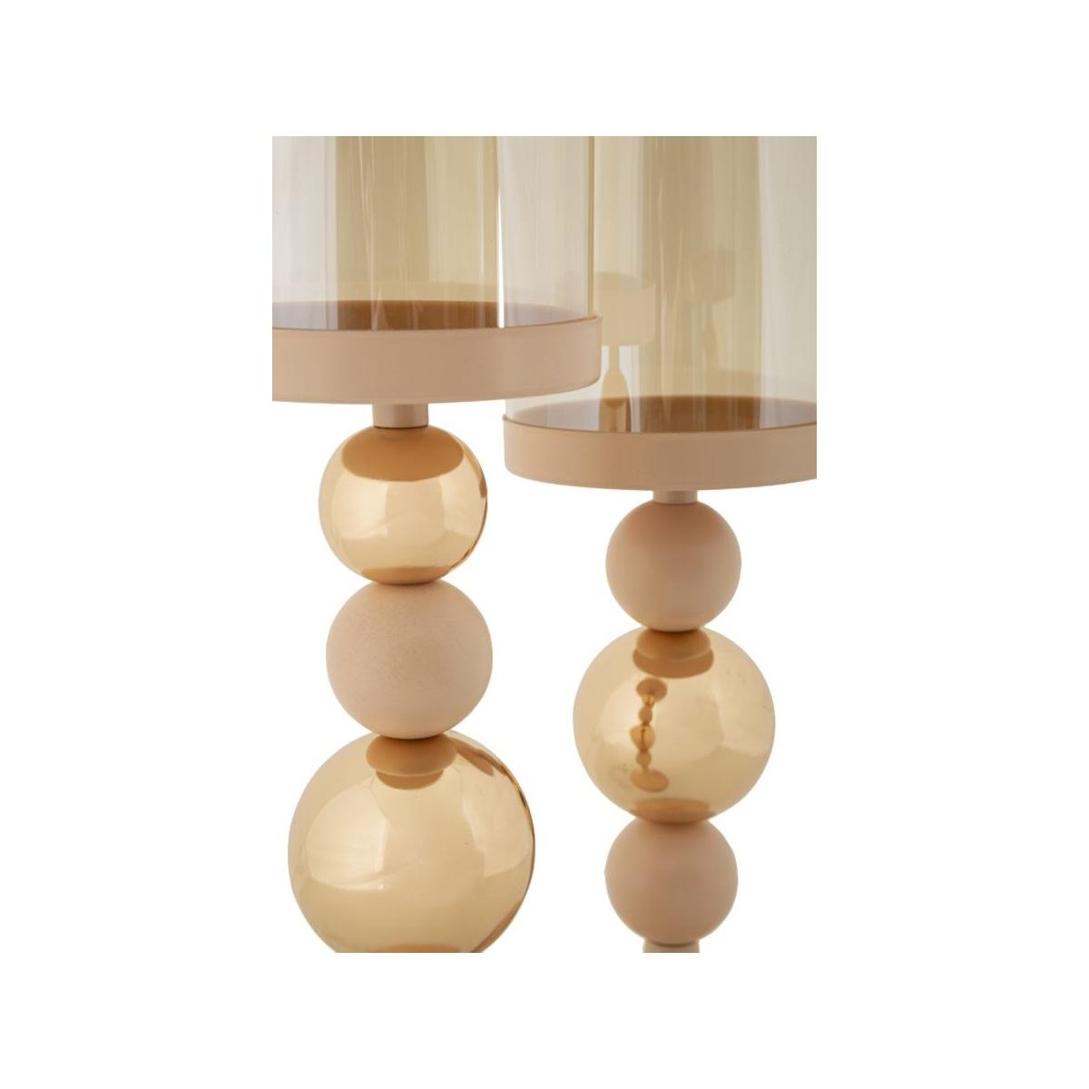 P/cand glassy rosa set 2 pz cm Ø 10x32-10x36