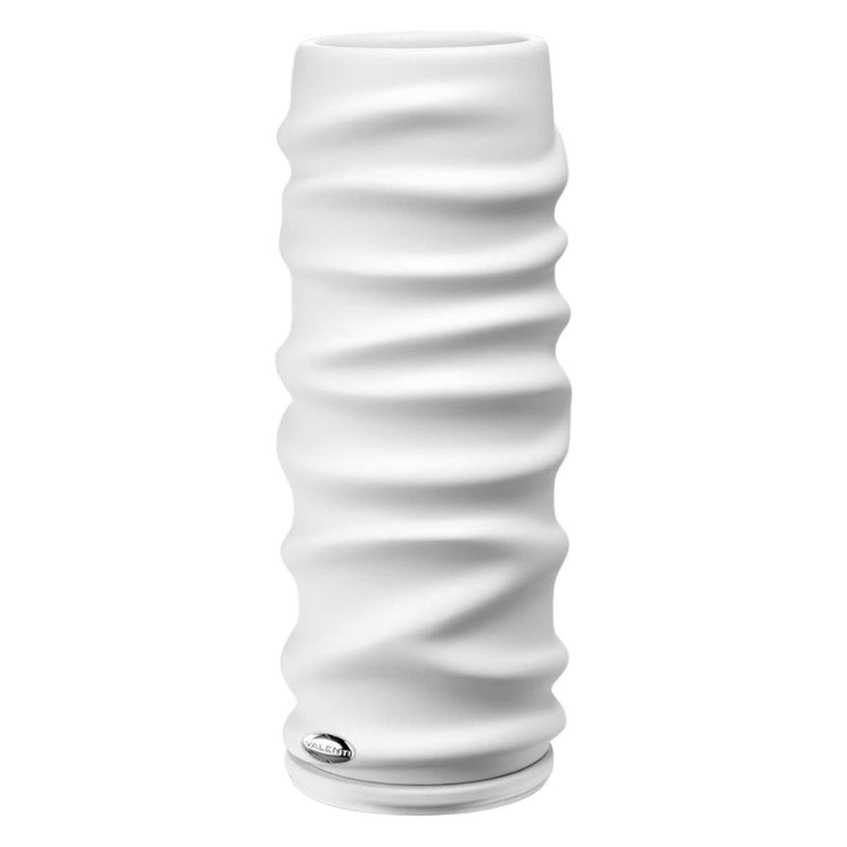 Vaso in resina bianco onde d.9 x h.25 cm Valenti