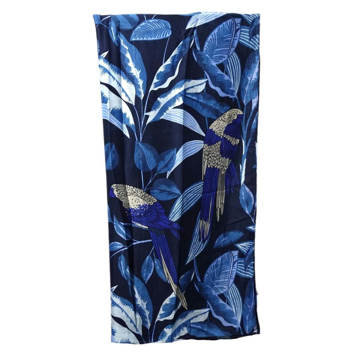 Sciarpa donna stampa a foglie e papagalli in viscosa Regina Schrecker