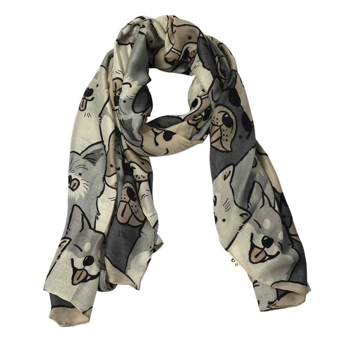 Sciarpa donna fantasia con cani in viscosa Regina Schrecker
