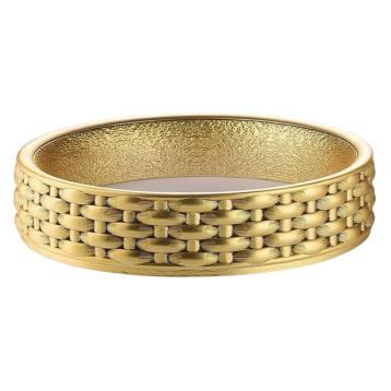 Suotatasche in resina oro vimini d.21 x h.4,5 cm Valenti