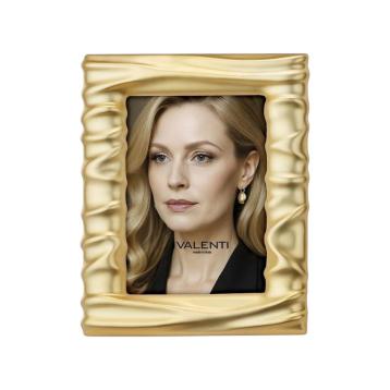 Cornice portafoto in resina oro onde 15x20 cm Valenti