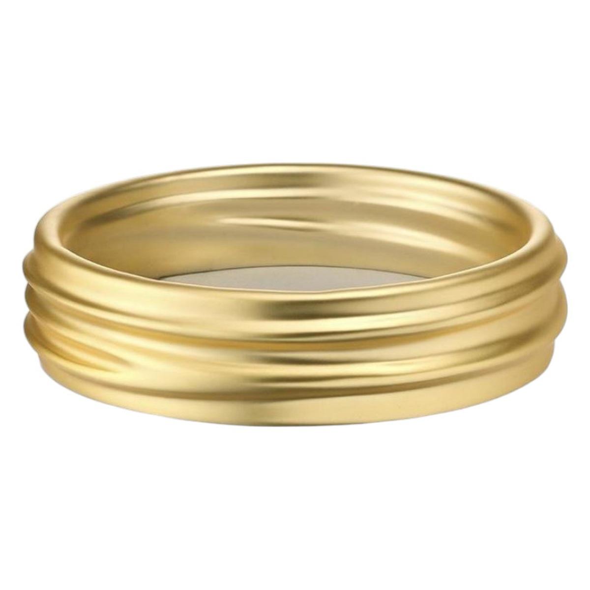 Svuotatasche in resina oro onde d.21 x h.5 cm Valenti