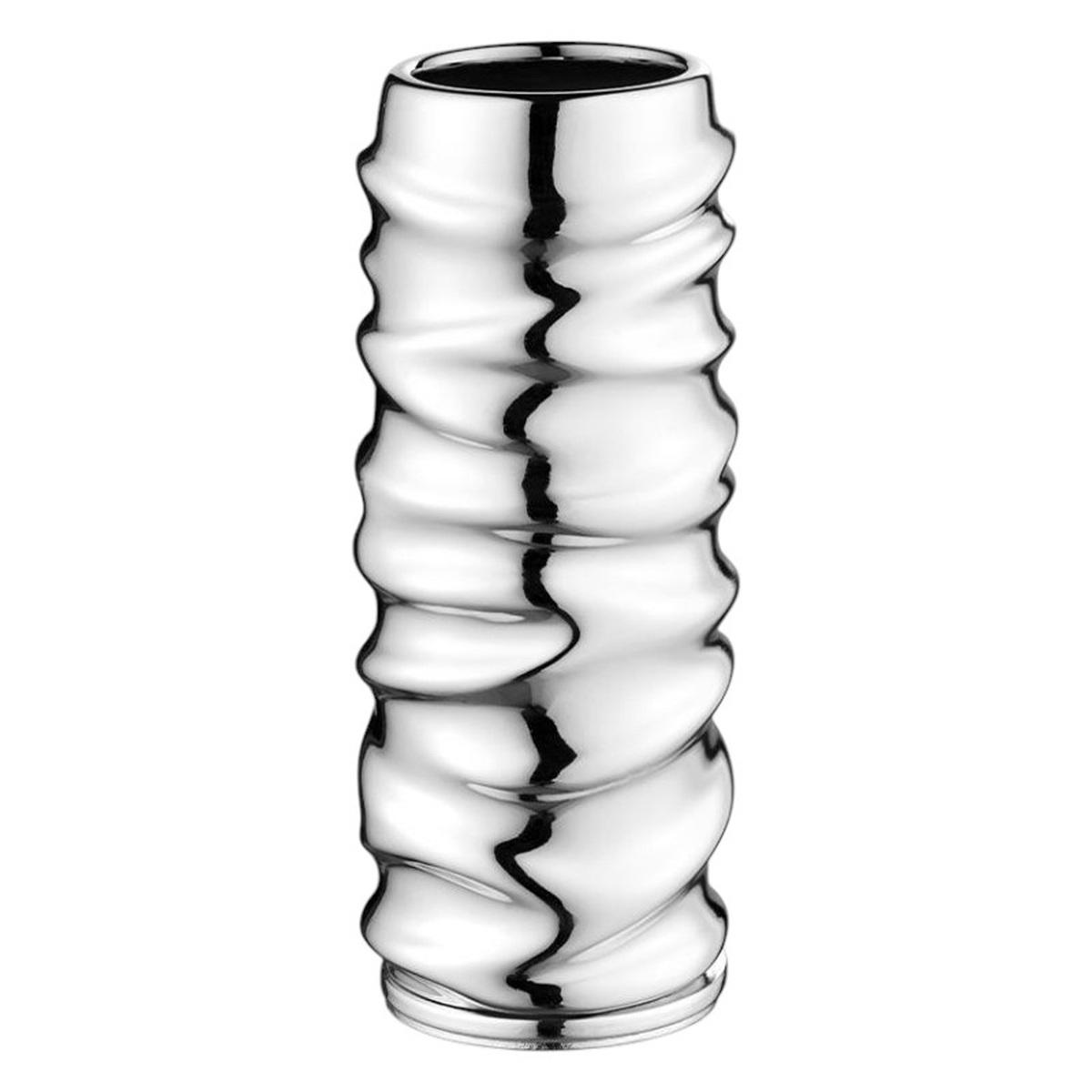 Vaso in resina metallizzato onde d.9 x h.25 cm Valenti