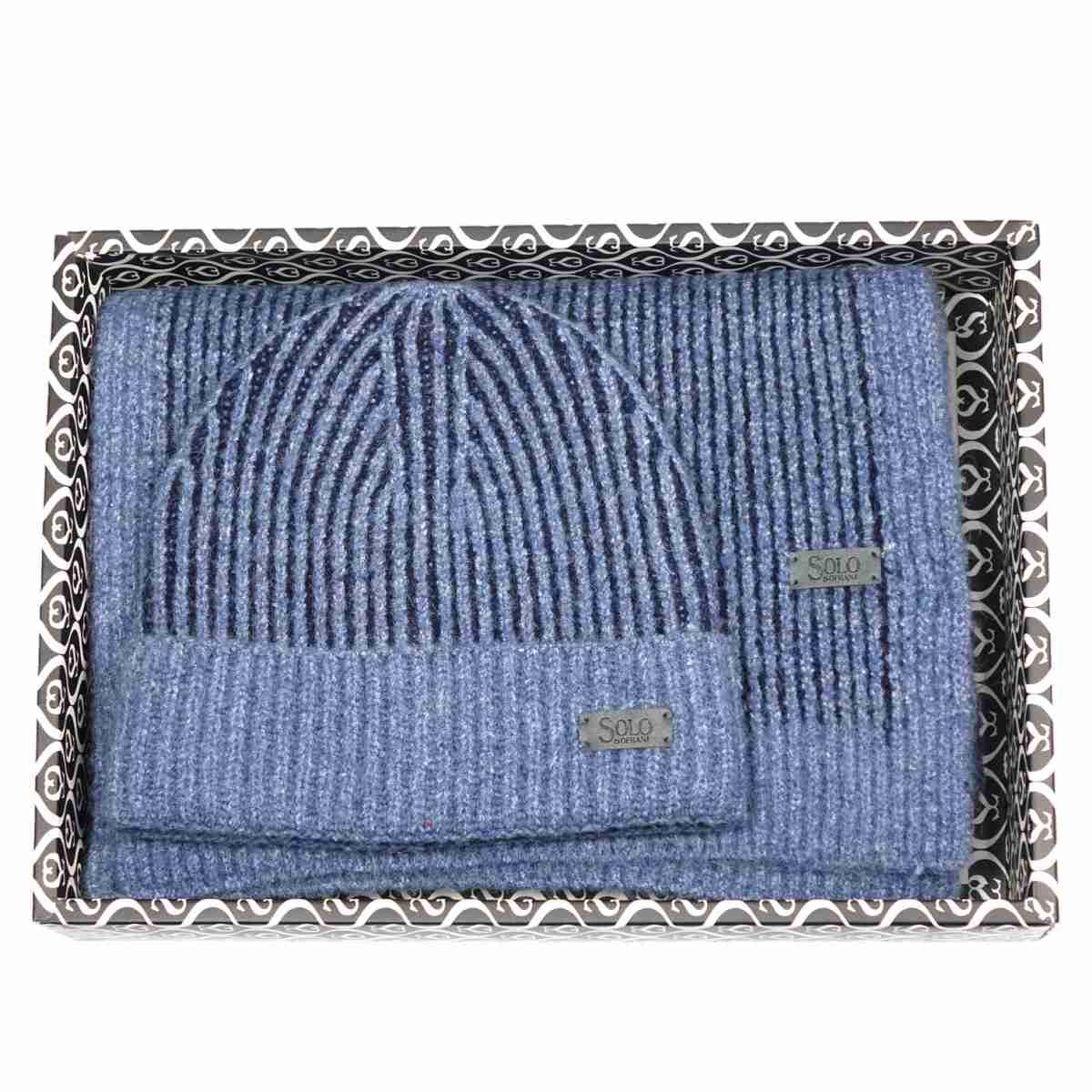 Set coordinato donna cappello e sciarpa in box Solo Soprani