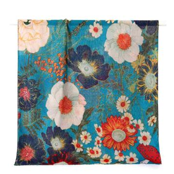 Sciarpa donna in viscosa fantasia fiori Capoverde