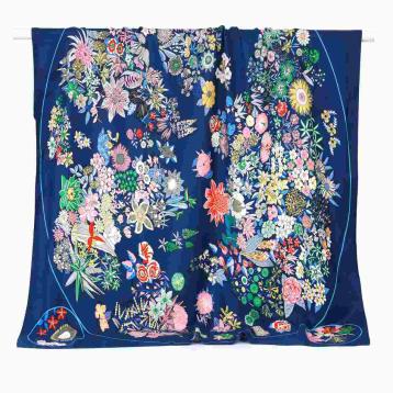 Sciarpa donna in seta fantasia fiori Capoverde