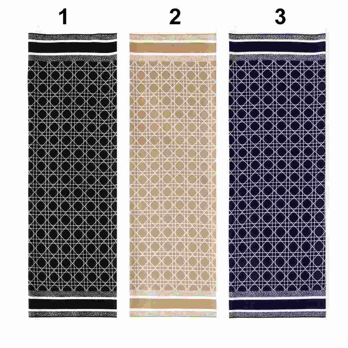 Foulard donna in seta fantasia geometrica e cornice Capoverde