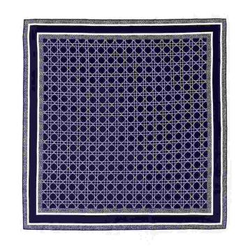 Foulard donna in seta fantasia geometrica e cornice Capoverde
