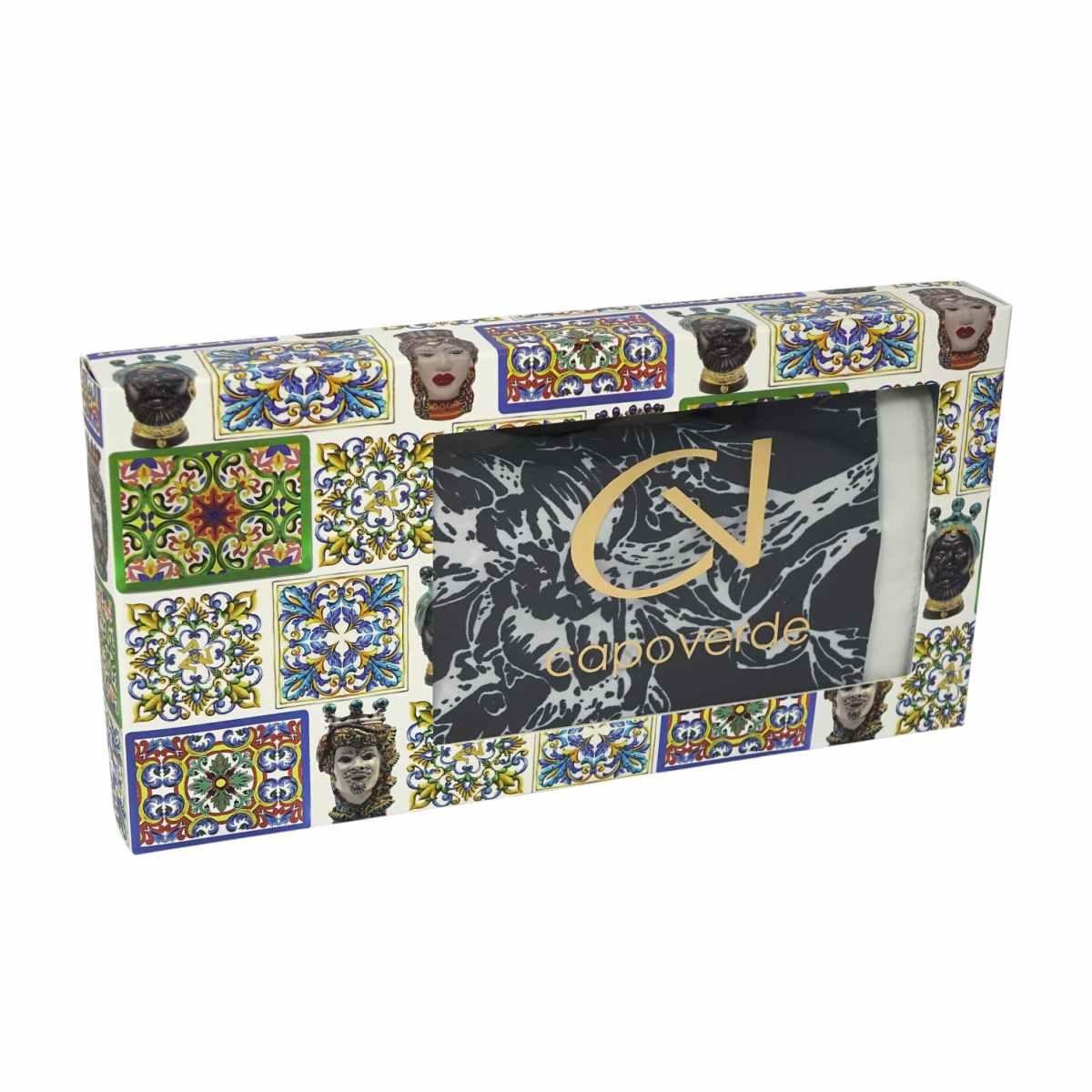 Foulard donna in seta fantasia righe e angoli colorati Capoverde