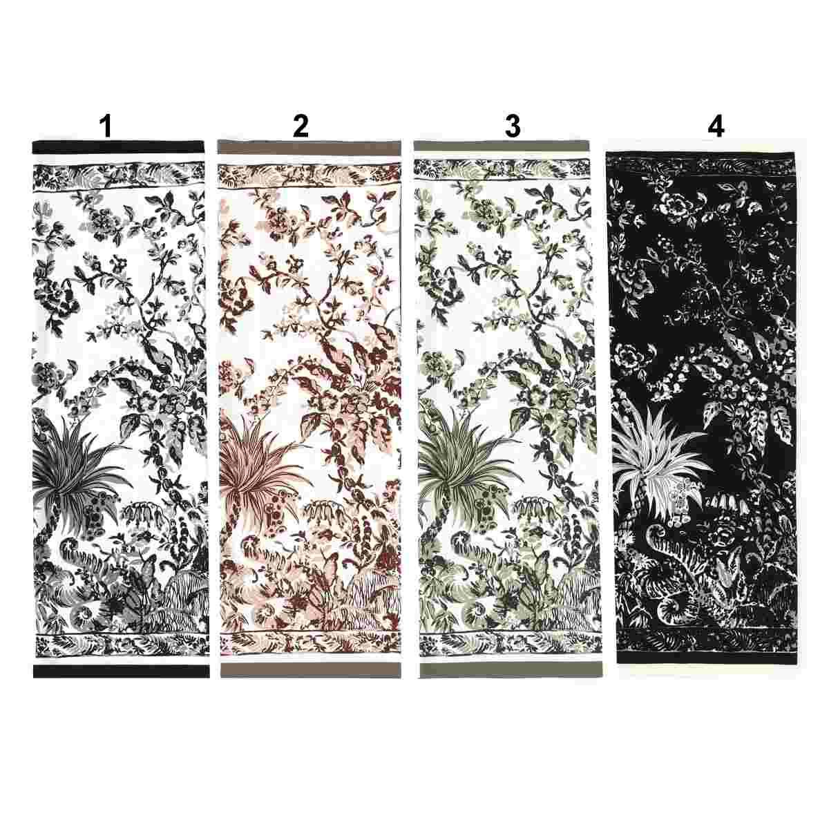 Foulard donna in seta fiori e foglie Capoverde