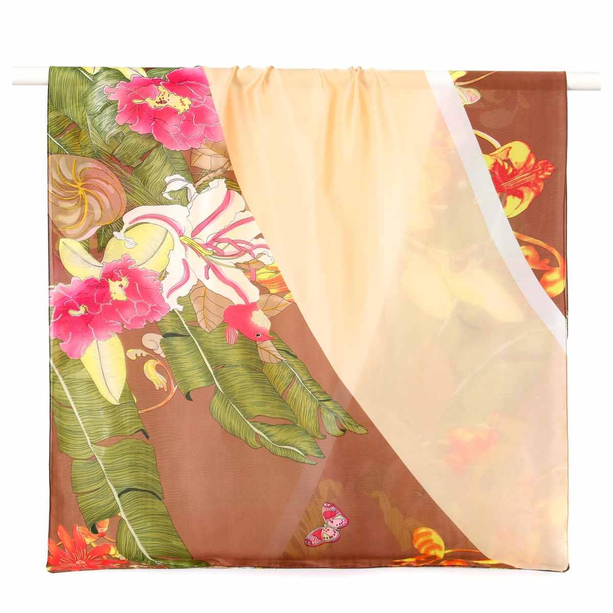 Sciarpa donna in seta fantasia fiori Capoverde