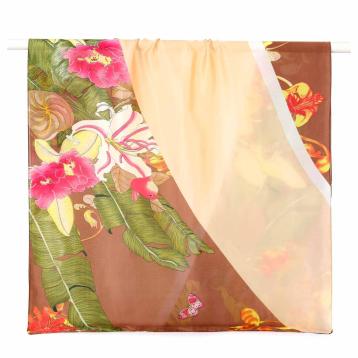 Sciarpa donna in seta fantasia fiori Capoverde